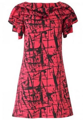 červené šaty People Tree s černými cákanci (£ 44.00)