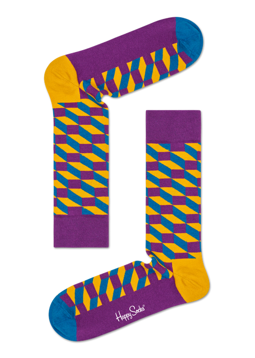 fialové ponožky se vzorem Happy Socks