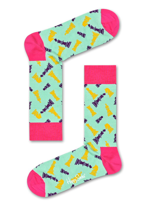 tyrkysové ponožky se vzorem Happy Socks