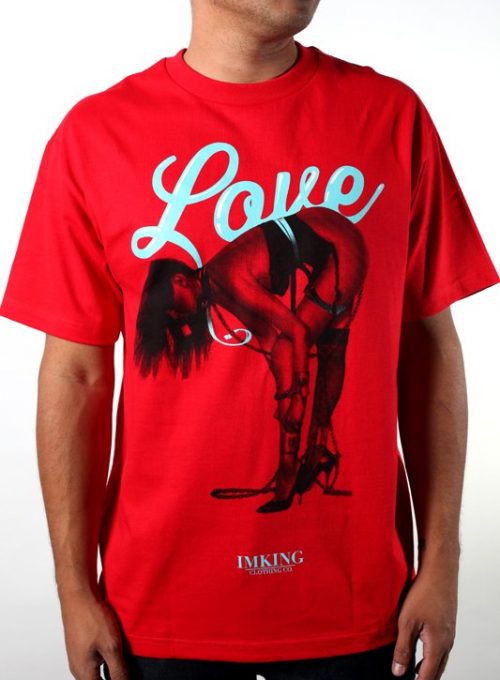 pánské červené tričko s potiskem Love ($ 18)