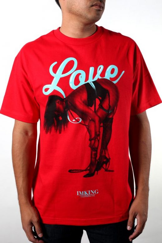 pánské červené tričko s potiskem Love ($ 18)