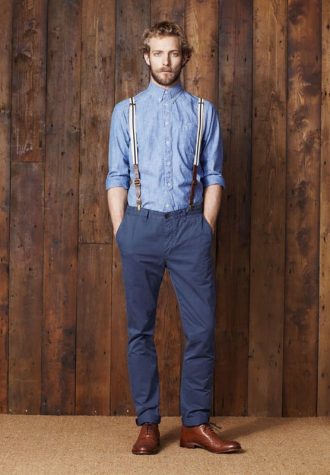 pánská džínová košile a modré kalhoty Ben Sherman