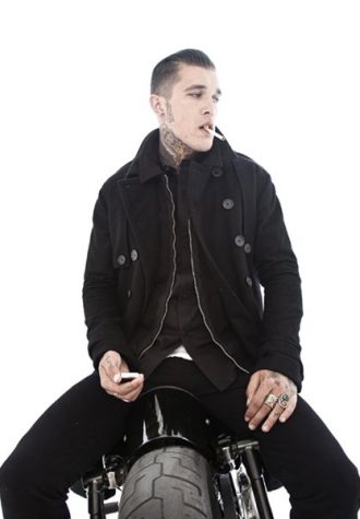pánský černý kabát, košile a kalhoty Beautiful Fül