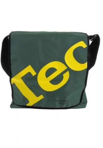 pánská šedo-žlutá taška na vinyly Technics (£21.50)