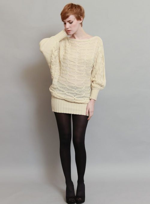 dámský bílý pletený svetr (£ 52)