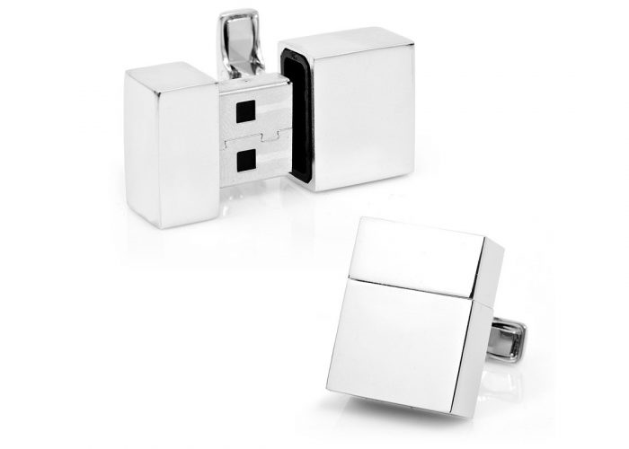 stříbrné USB manžetové knoflíčky CuffLinks ($ 195)