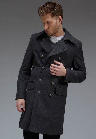 pánský šedý kabát Burton (£72)