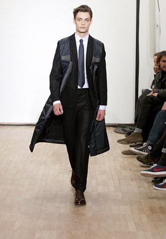 pánský černý oblek a kabát Raf Simons