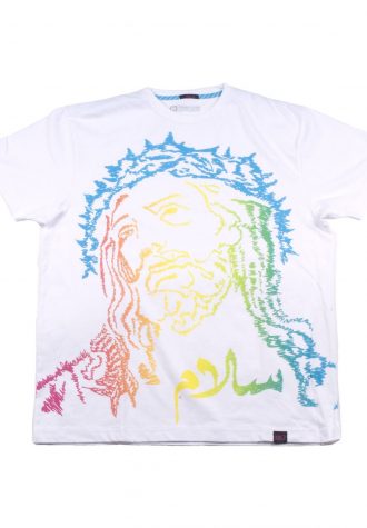 pánské bílé tričko s potiskem Kilo - Jesus Peace ($ 24)