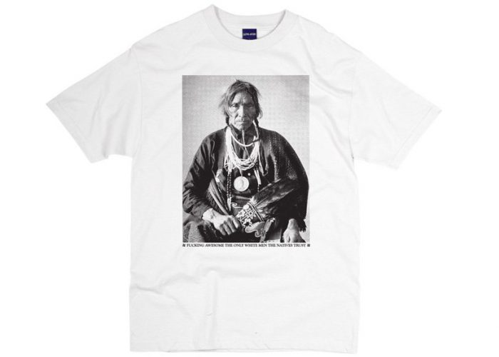pánské bílé triko s potiskem Fucking Awesome - Native Trust ($ 10)
