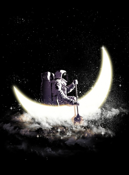 Threadless, tričko Moon sailing